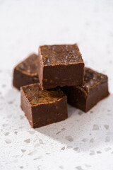 Homemade chocolate peanut butter fudge