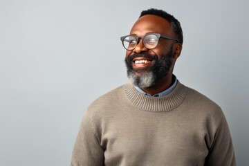 Portrait of happy african american man in eyeglasses