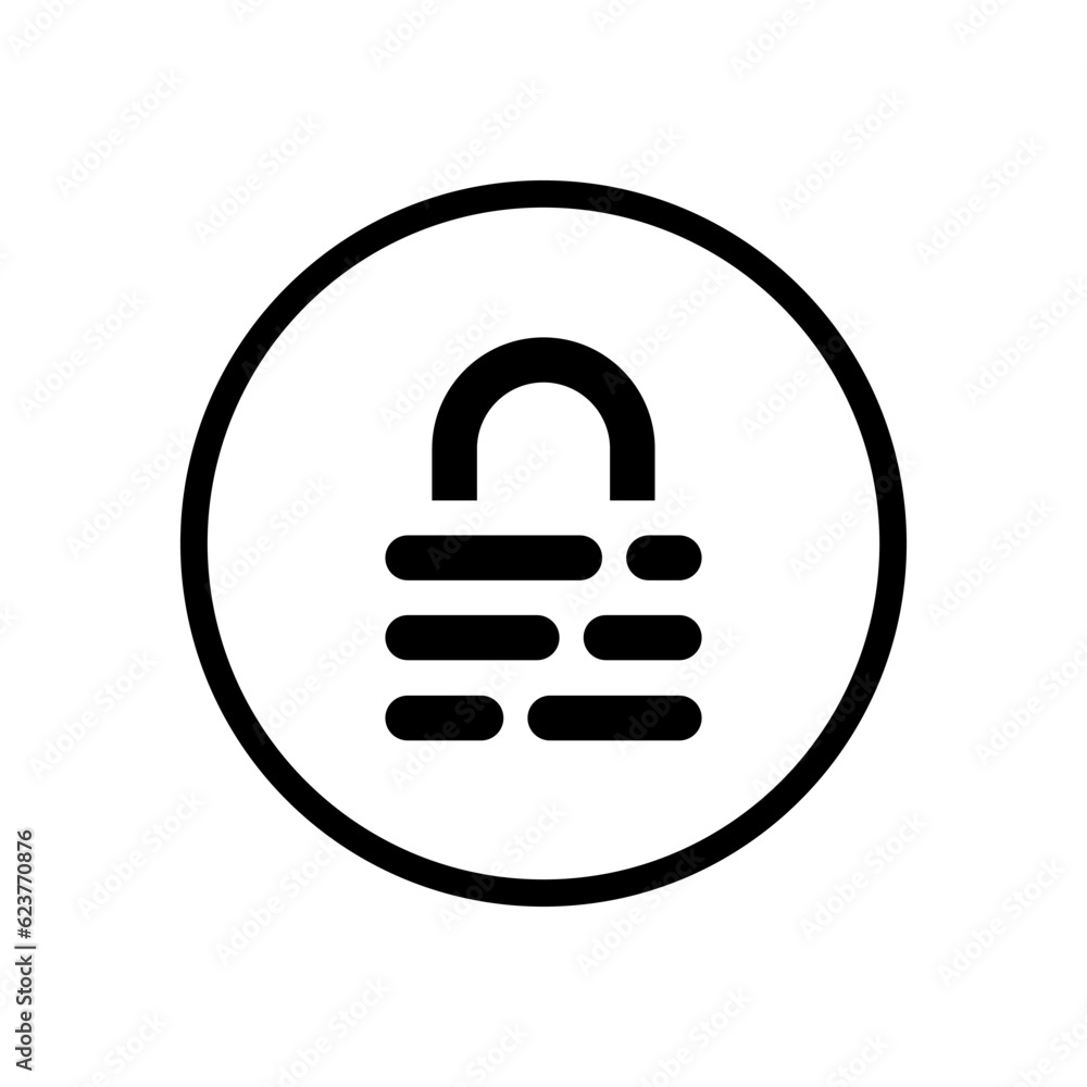 Poster padlock encryption chat icon vector in circle line