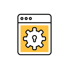 Seo Security icon vector stock illustration.