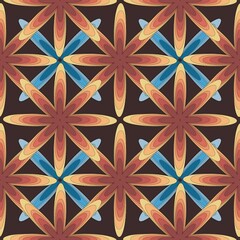 Seamless pattern with double floral shapes.