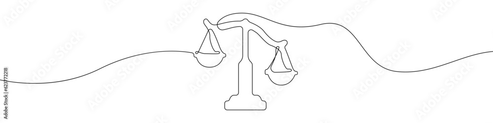 Poster libra icon line continuous drawing vector. one line libra is a judge's icon vector background. the s