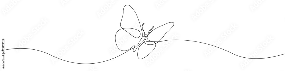 Poster butterfly vector linear icon. butterfly one line in one line vector. linear outline design of butter