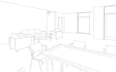  architectural drawing 3d illustration 