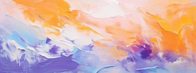 Close-up of abstract rough colorful multicolored art painting texture, with oil brushstrokes and palette knife paint on canvas (Generative Ai)