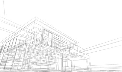  architectural drawing 3d illustration 