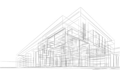  architectural drawing 3d illustration 