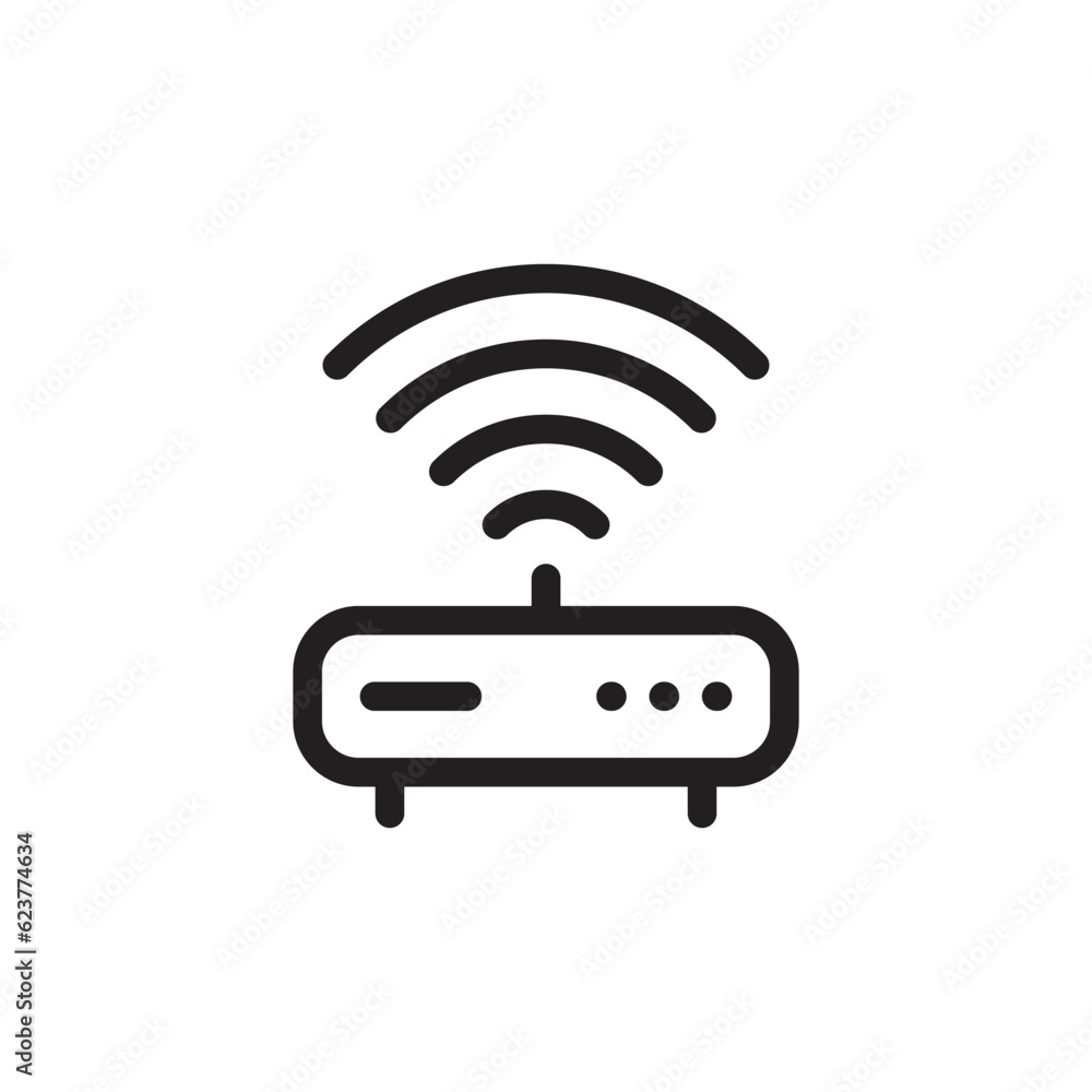 Wall mural router vector icon. router flat sign design. router distance symbol pictogram. ux ui icon