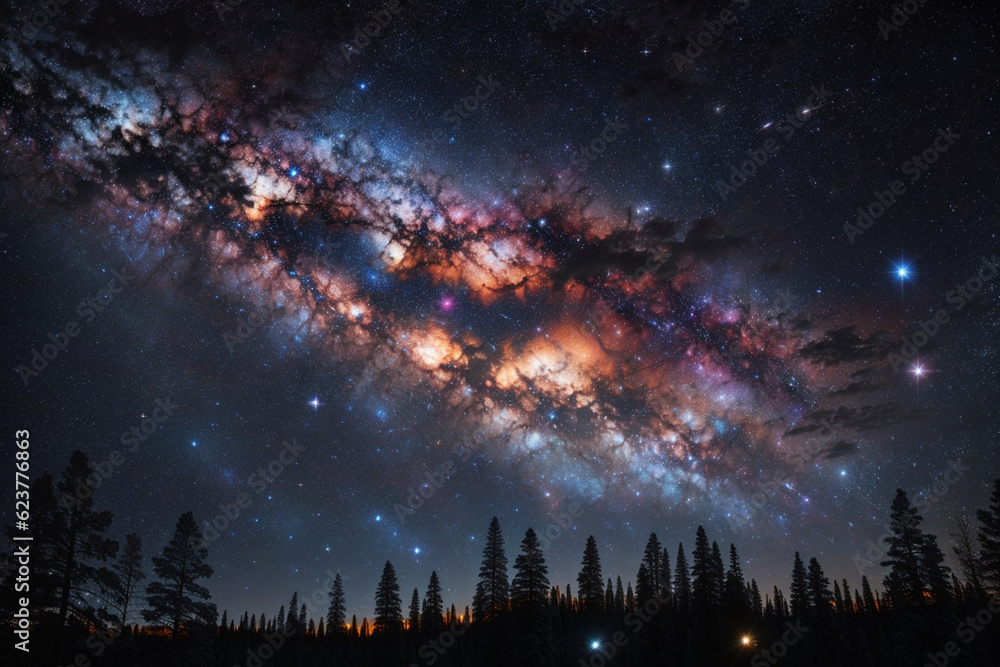 Wall mural colorful space galaxy cloud nebula. stary night cosmos. universe science astronomy. supernova backgr