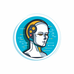 Vector of a woman wearing headphones