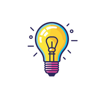 Vector of a flat icon vector of a yellow light bulb with a lightbulb on top of it