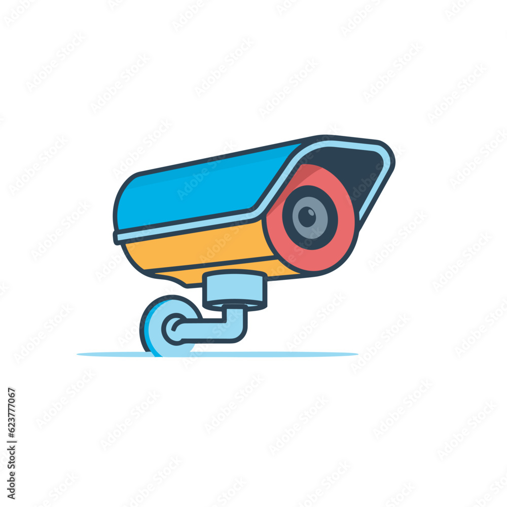 Poster vector of a camera hanging on a hook icon in a flat vector style