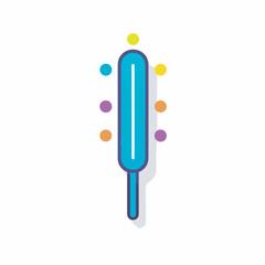 Vector of a flat icon of a popsicle with colorful dots on a white background