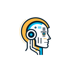 Vector of a person wearing headphones