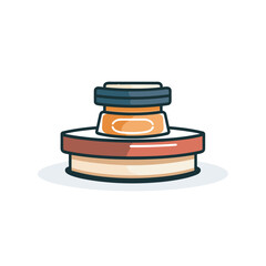 Vector of a flat vector icon of a jar of peanut butter on a table