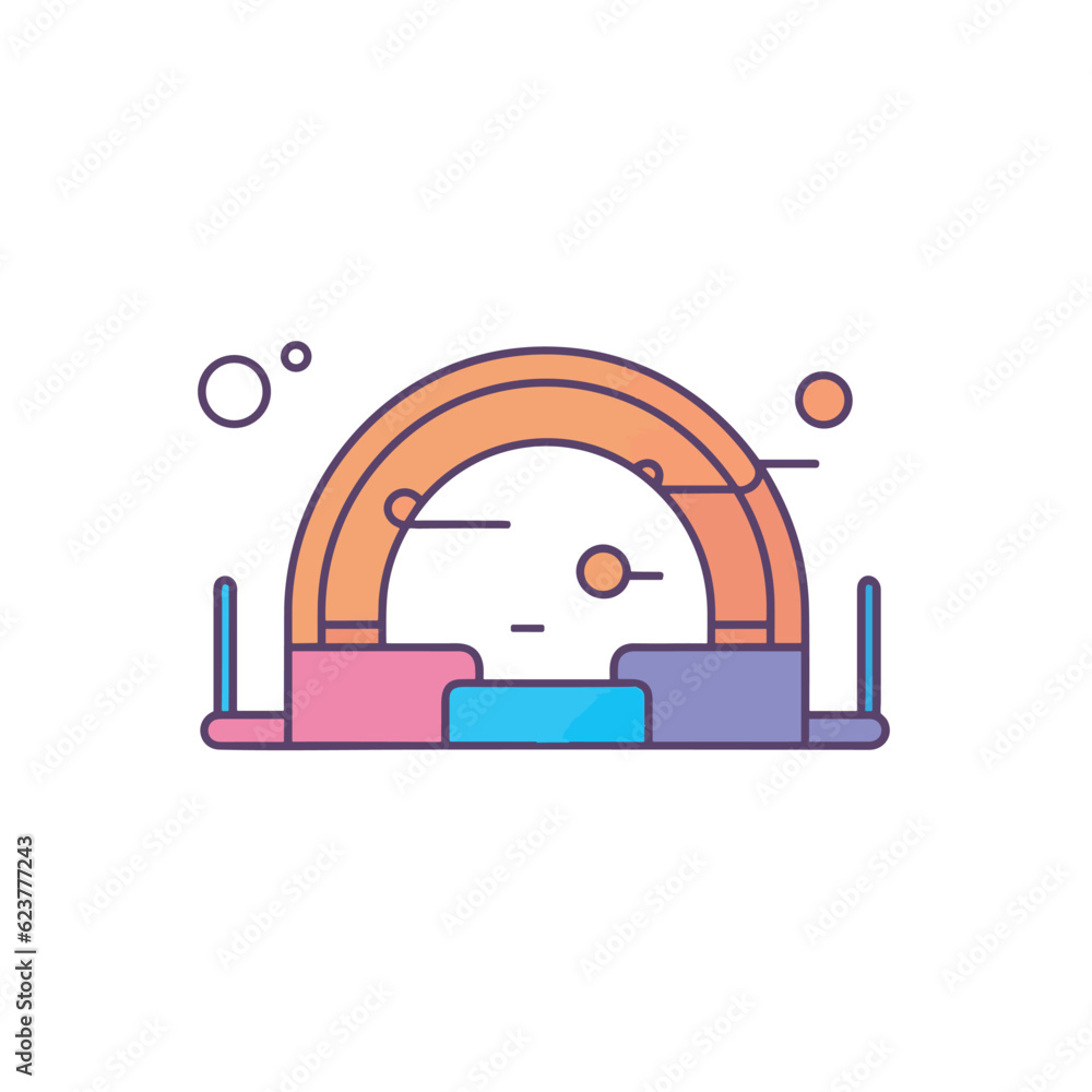 Aufkleber vector of a flat and minimalist icon of a circular object on a white background