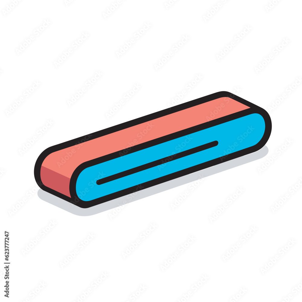 Aufkleber vector of a flat icon with a blue and red object on a white background