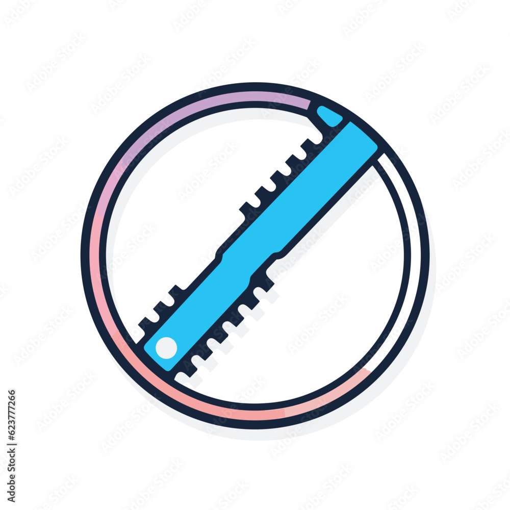 Poster vector of a flat razor blade icon in a circular shape