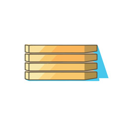 Vector of a stack of yellow pencils in a simple and flat design