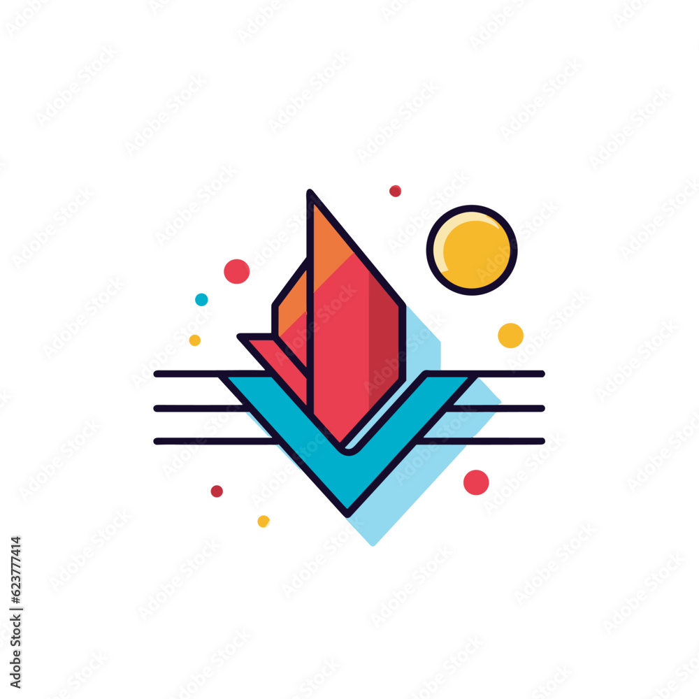 Poster vector of a colorful logo with a unique geometric shape