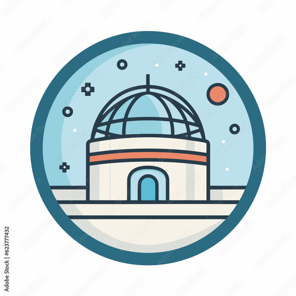 Poster vector of a flat icon of a round object with a dome on top