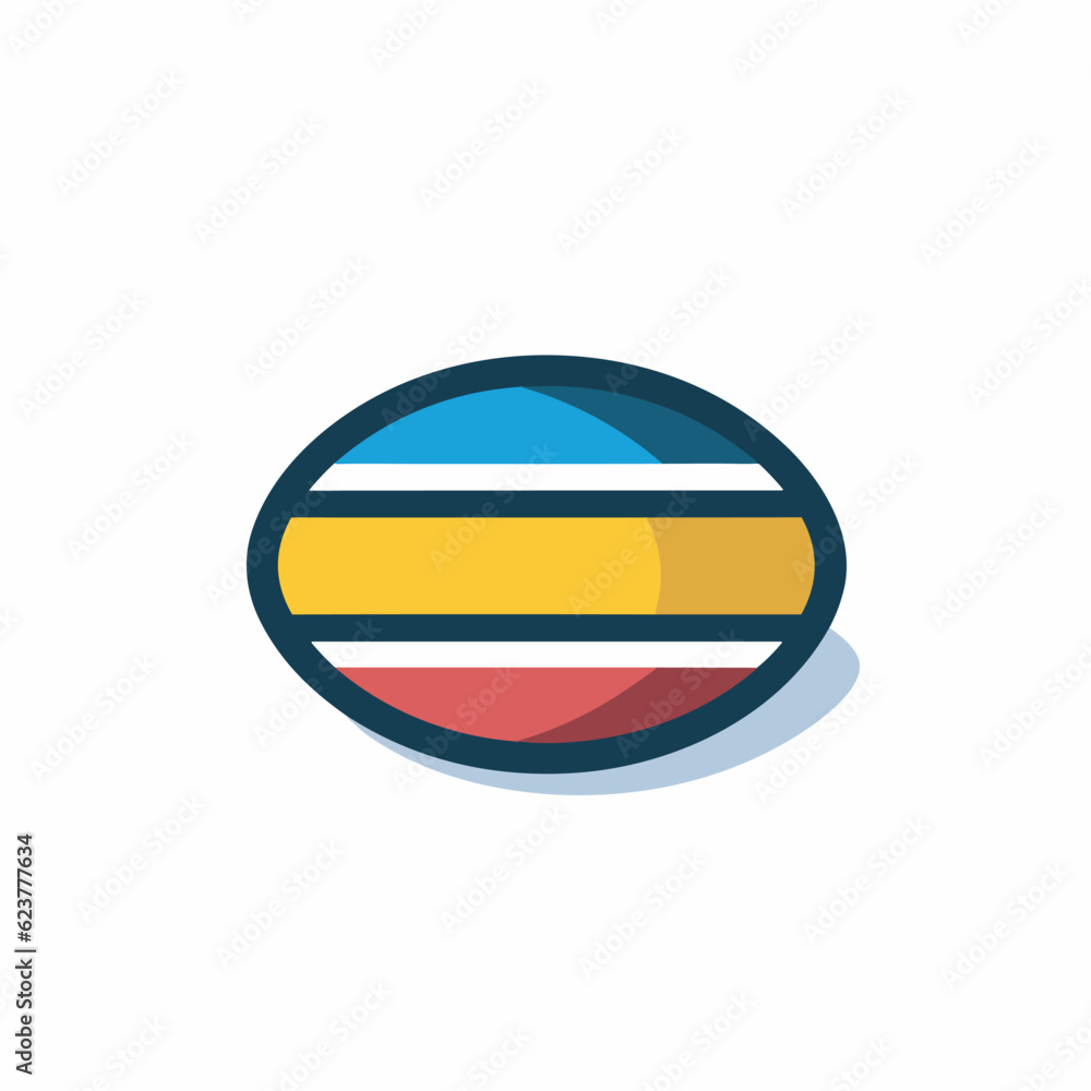 Poster vector of a colorful circle with a stripe in the middle
