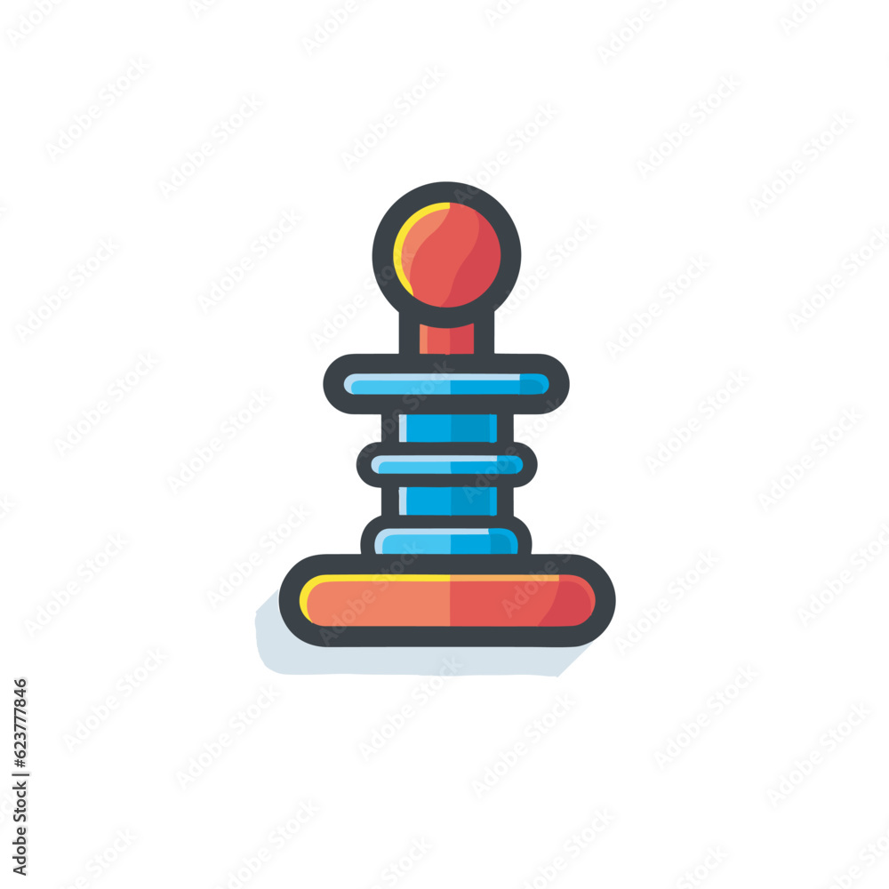 Aufkleber vector of a flat icon of a red and blue object on a white background