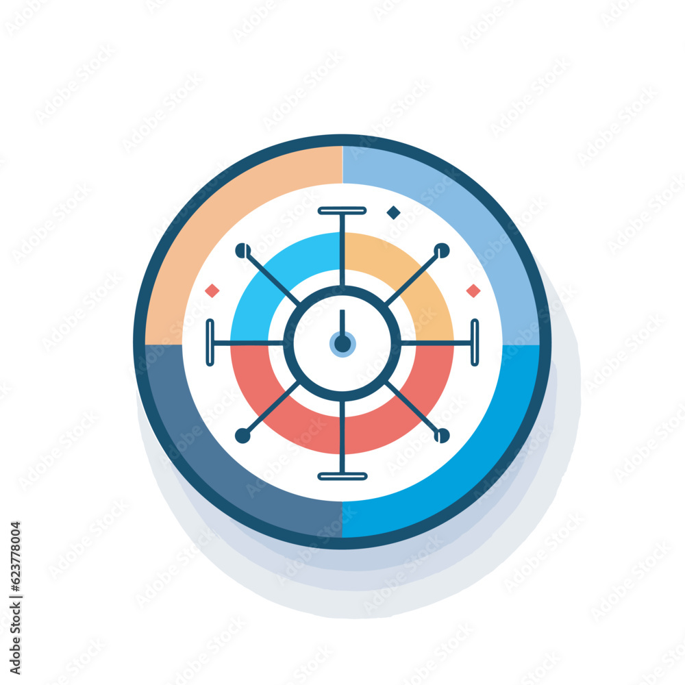 Poster vector of a flat icon vector of a colorful clock circle