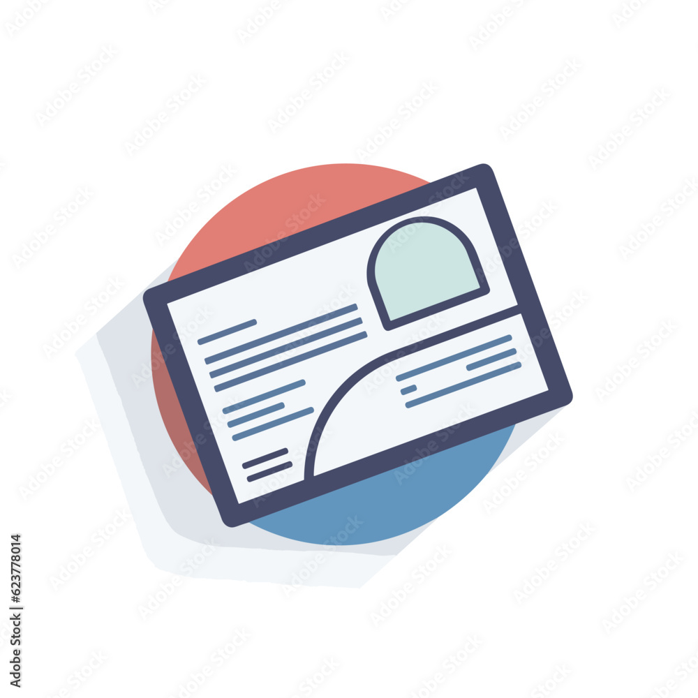 Poster vector of a flat icon of a red circle on a paper