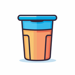 Vector of a flat icon of a colorful cup with a lid on a white background