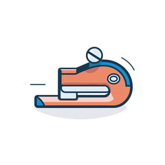 Vector of an orange scooter with a ball on top of it