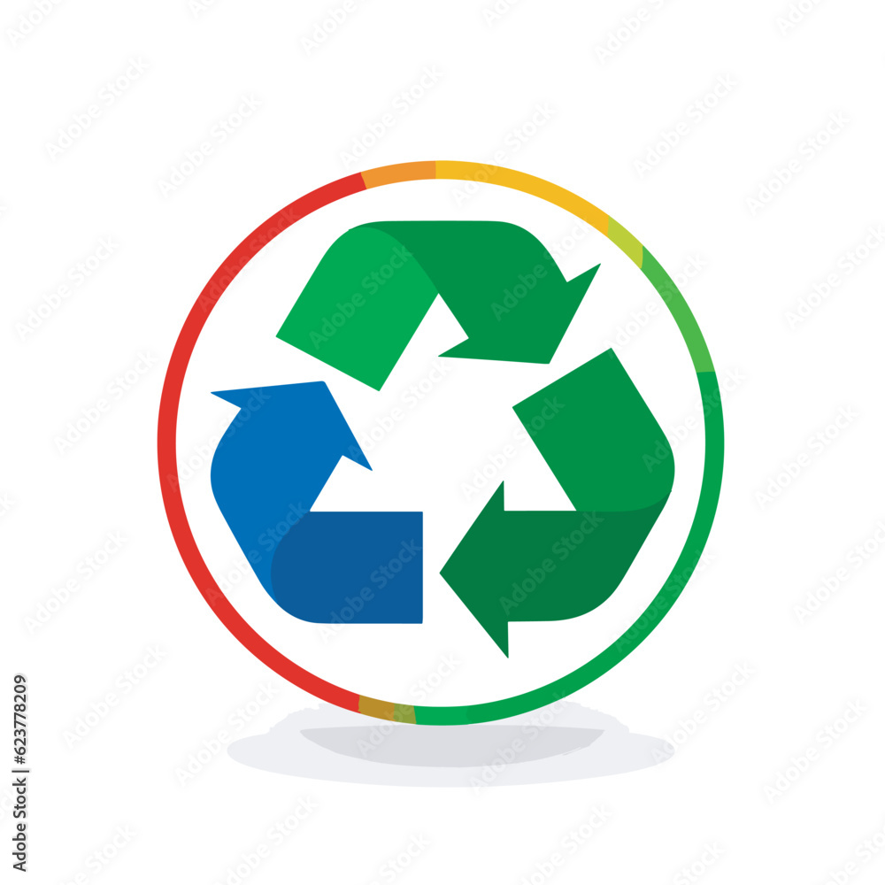 Poster vector of a flat icon with circular arrows