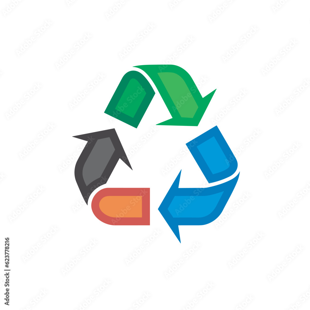 Poster vector of a circle with colorful arrows pointing in different directions
