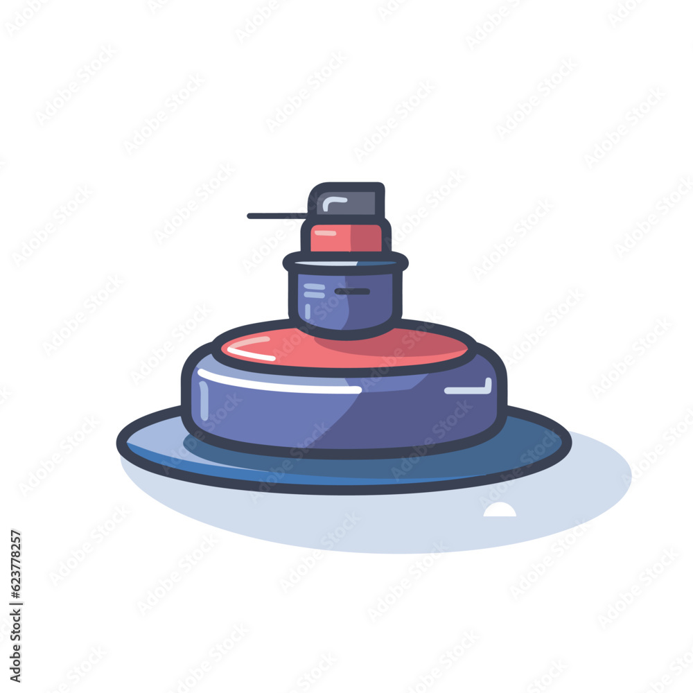 Poster vector of a colorful object on a plate in a flat icon style