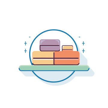 Vector of a stack of bricks on a plate   flat icon vecto