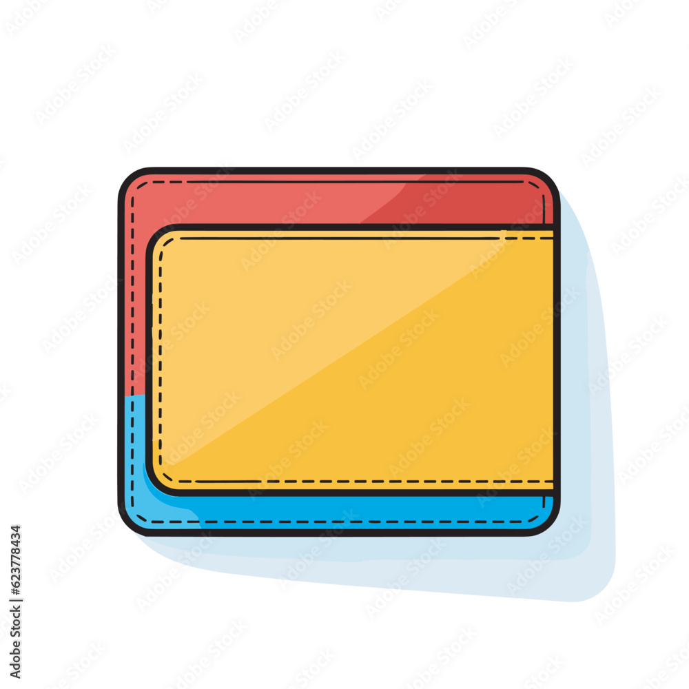 Poster vector of a yellow and red card holder on a white background with a flat design
