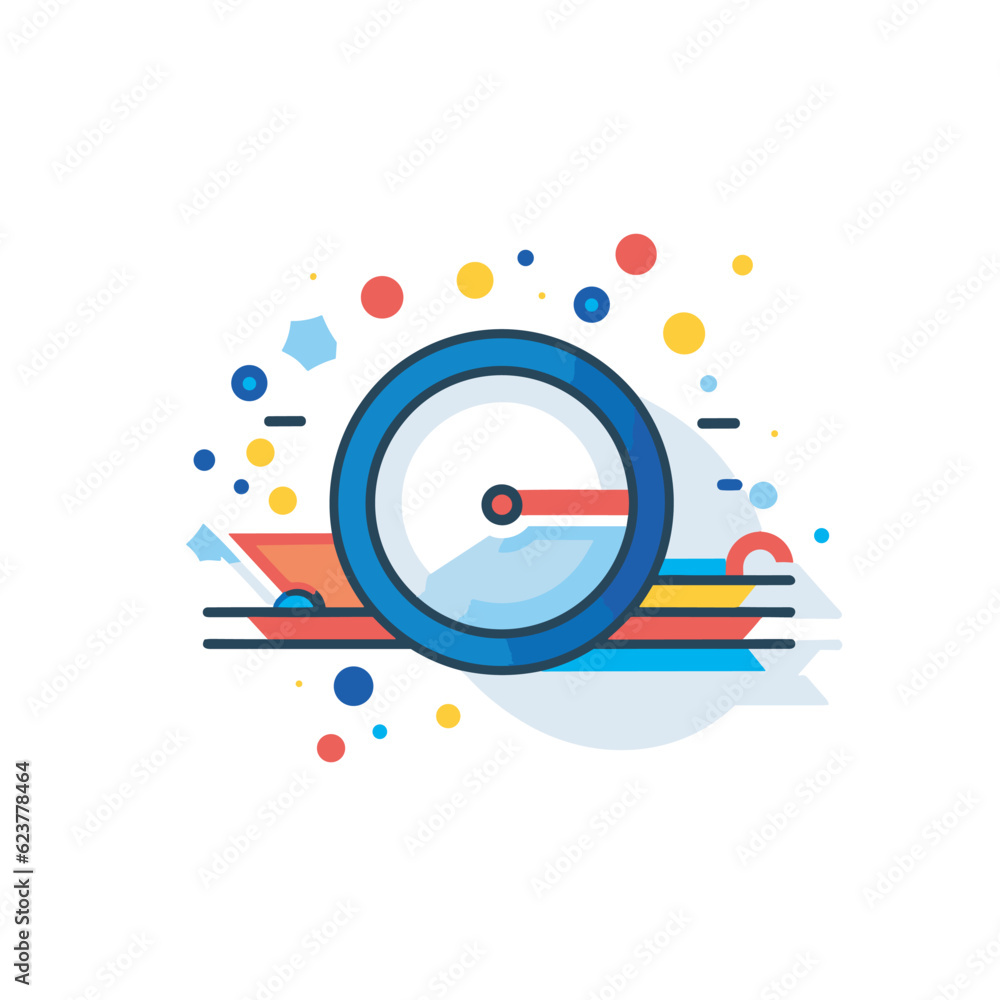 Poster vector of a flat icon vector of a clock on a table