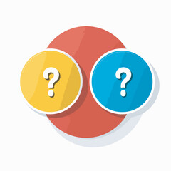 Vector of two flat icons of question marks in circles