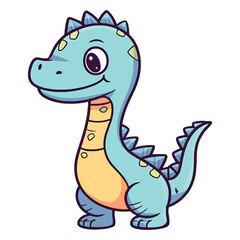 Naklejka premium Cute Plateosaurus Dinosaur Illustration