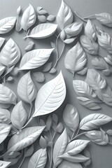 3d white paper leaves , light gray background, 3d style (AI-generated fictional illustration)
