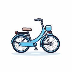 Fototapeta premium Vector of a blue bicycle with a brown seat on a white background