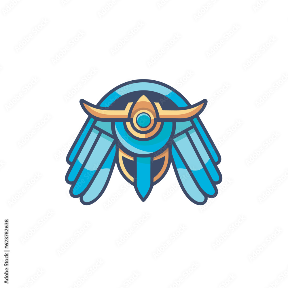 Aufkleber vector of a flat icon vector of a bird with wings and a circle around it