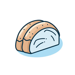 Vector of a sliced loaf of bread icon in a flat vector style