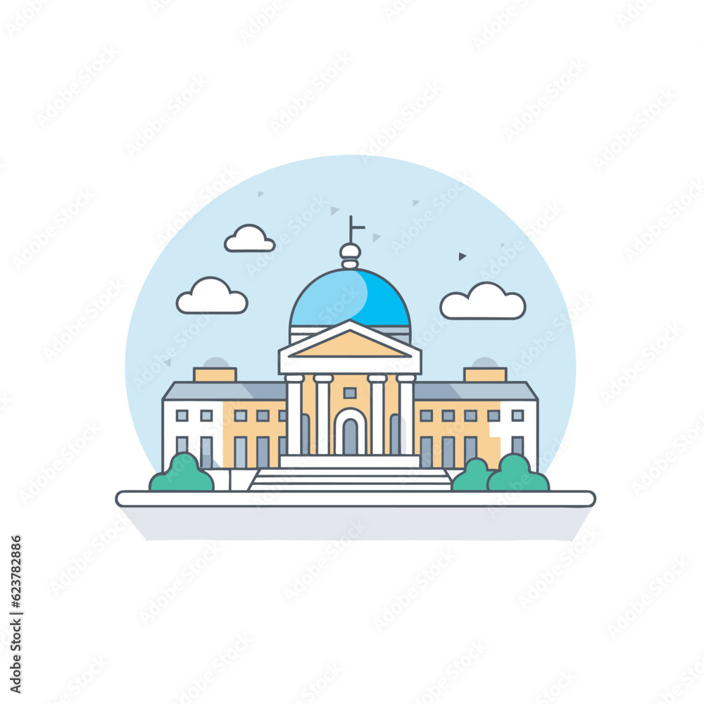 Aufkleber vector of a building with a dome on top of it