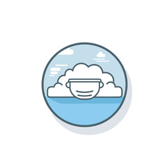 Vector of a cloud with a mans face in the middle of it