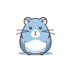 Vector of a blue hamster on a white background