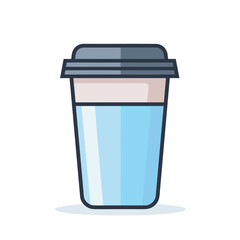 Vector of a cup of coffee with a lid on a white background