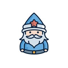 Vector of a gnome with a red star on his hat