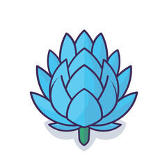 Vector of a blue flower icon on a white background