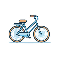 Fototapeta premium Vector of a blue bicycle with orange rims on a white background